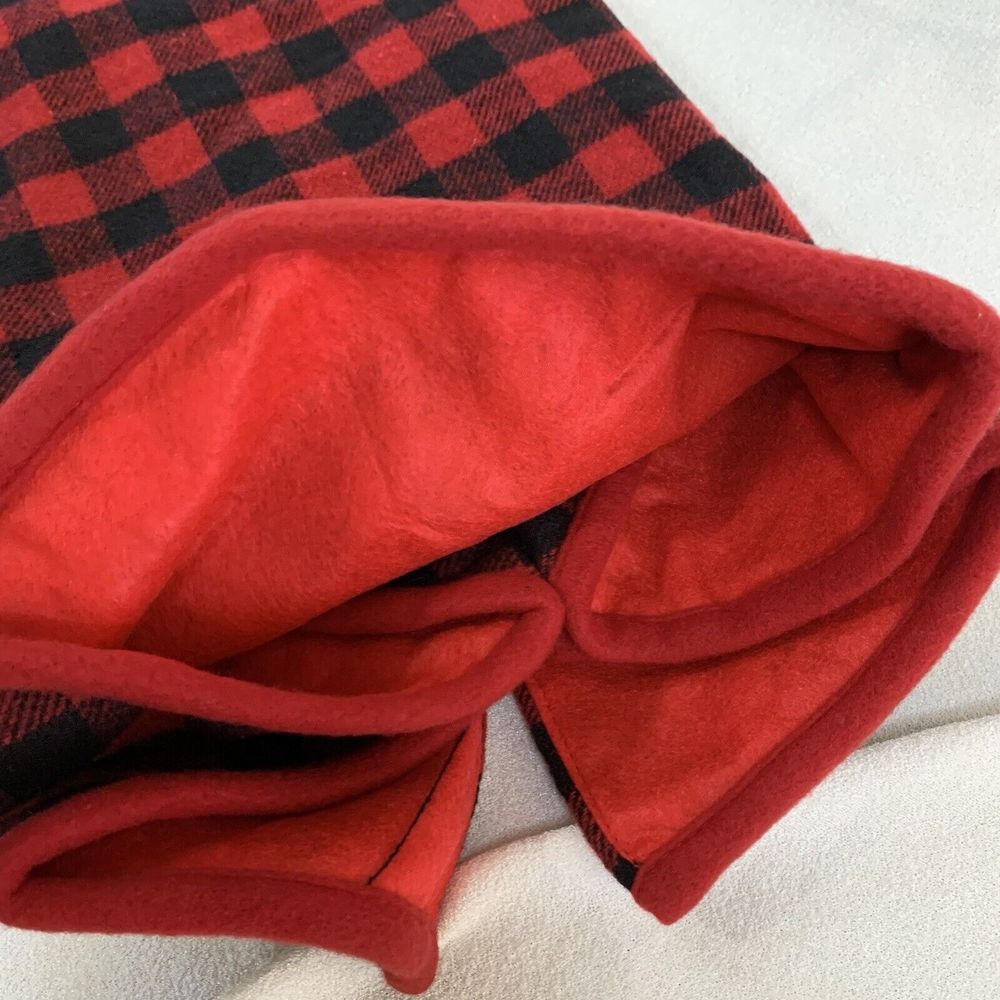 Christmas Tree Skirt Flannel Buffalo Check Plaid Red Black 48inch Farmhouse Cozy - Picture 4 of 7